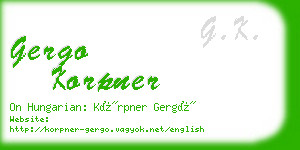 gergo korpner business card